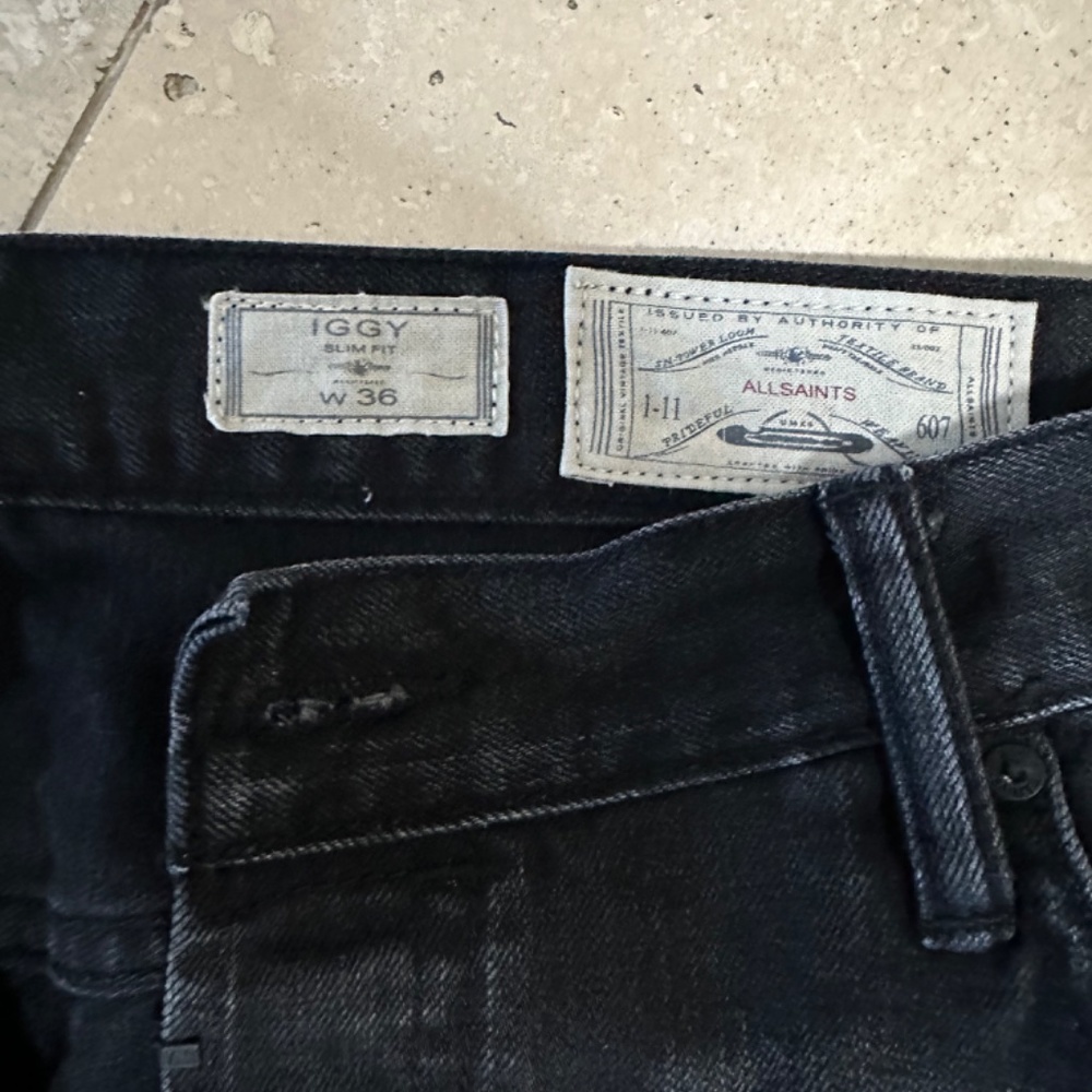 All Saints Men's Iggy Slim Jeans - Black Size 36 Fits like a 29-30 - Picture 8 of 9